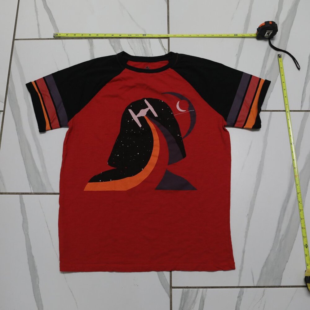 Star Wars Vintage Darth Vader Tie Fighter T Shirt Red Black Mens M